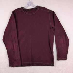 Agave Lux High Camp Shirt Men's Medium Long Sleeve Maroon Cotton USA Made